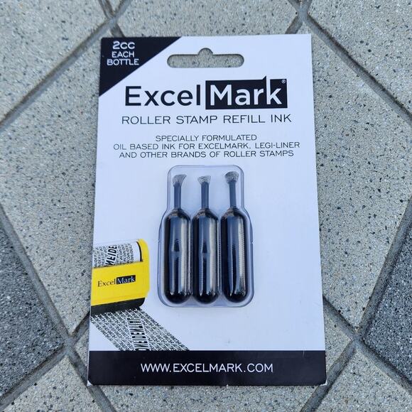 ExcelMark Rolling Identity Theft Guard Stamp & Refill Ink Pack Set - Picture 9 of 13